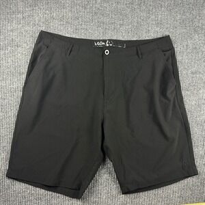 Dixxon Flannel Co Mens Hybrid Shorts Black Live Fast Forever Chino Size 44